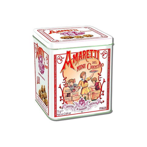 Amaretti Crunchy Cube Tin 75g - Chiostro Di Saronno