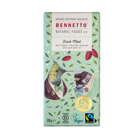 Bennetto Dark Chocolate with Mint & Cocoa Nibs | 80g