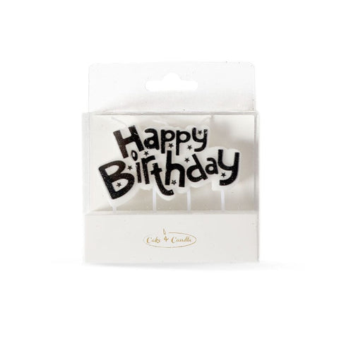 Black Happy Birthday Candle Plaque-Cake & Candle-iPantry-australia