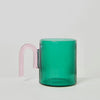 Bottle Green - Archer Ribbed Glass Cup Bottle Green / Taffy Pink-Sage and Copper-iPantry-australia