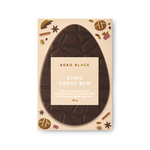Choc Cross Bun | Milk Chocolate 80g - Koko Black