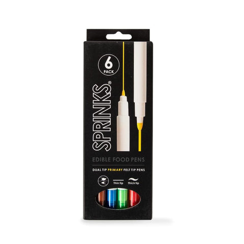 Edible Food Pen Set - Primary Pack (Pack Of 6)-Sprinks-iPantry-australia