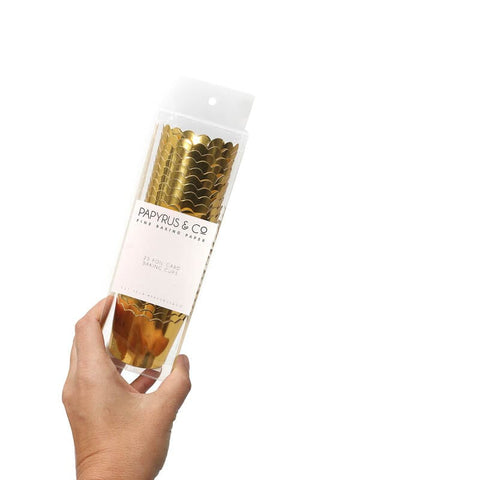 Foil Card Baking Cups (25 Pack) - Gold-PAPYRUS-iPantry-australia