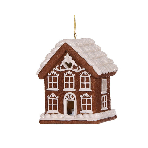 Hanging Led Gingerbread Cottage - Holly And Ivy