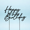 Matte Black Metal Cake Topper - Happy Birthday (No. 3)-Cake & Candle-iPantry-australia
