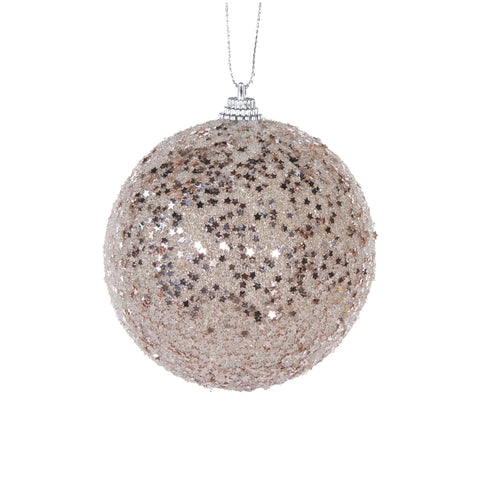 MATTE CHAMPAGNE STARS BAUBLE-Holly And Ivy-iPantry-australia