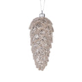 METALLIC CHAMPAGNE LONG PINECONE BAUBLE-Holly And Ivy-iPantry-australia