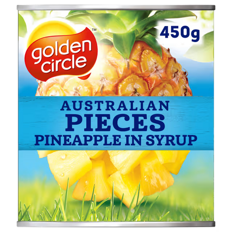 Golden Circle Australian Canned Fruit Tinned Pineapple Pieces in Syrup 450g