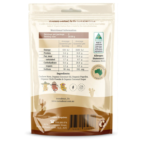 Nuts About Mexican Spice Cashews 40g-Pantry-Nuts About-iPantry-australia