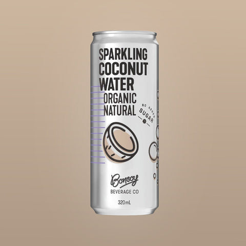 Organic Natural Sparkling Coconut Water - Box Of 12 - Bonsoy