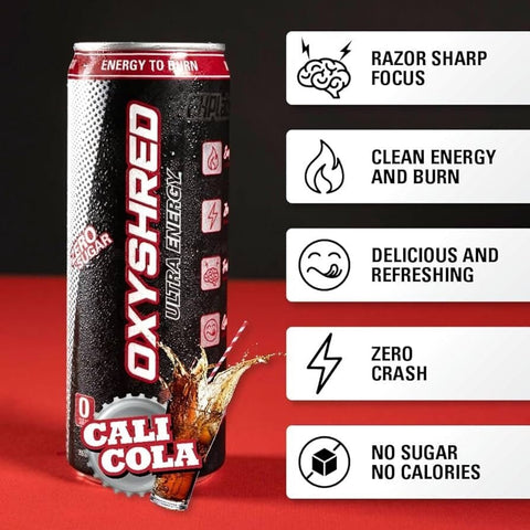 OxyShred Ultra Energy RTD Cali Cola Can 355ml-Beverages-OxyShred-iPantry-australia