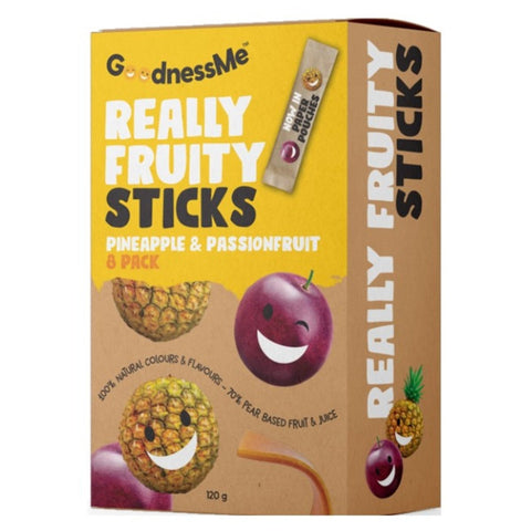 Pineapple & Passionfruit Fruit Sticks 8 pack 120g - Goodness Me