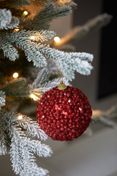 RED STARS BAUBLE - Holly And Ivy