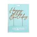Rose Gold Metal Cake Topper - Happy Birthday-Cake & Candle-iPantry-australia
