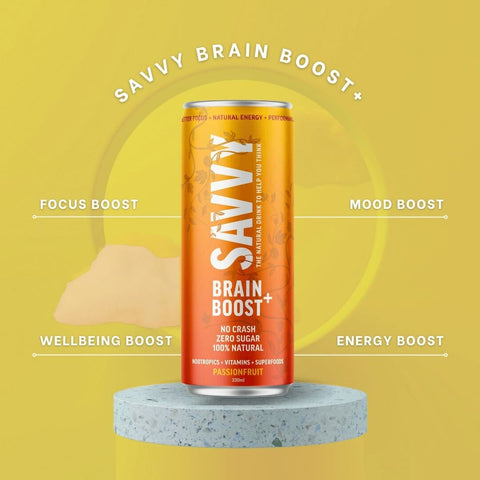 Savvy Brain Boost Passionfruit 330ml-Beverages-SAVVY-iPantry-australia
