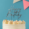 Silver Metal Cake Topper - Happy Birthday (No. 4)-Cake & Candle-iPantry-australia