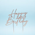 Silver Metal Cake Topper - Happy Birthday (No. 4)-Cake & Candle-iPantry-australia
