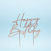 Silver Metal Cake Topper - Happy Birthday (No. 4)-Cake & Candle-iPantry-australia