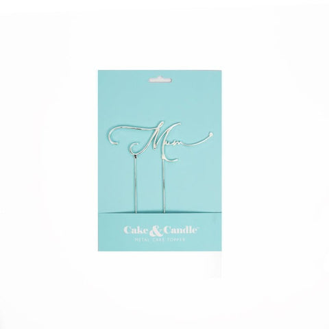 Silver Metal Cake Topper - Mum-Cake & Candle-iPantry-australia