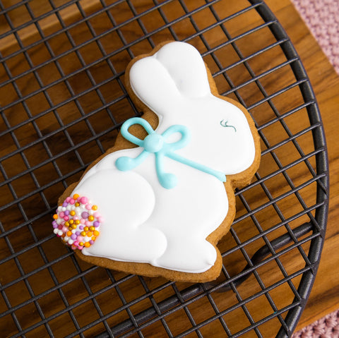 Sitting Sprinkle Bunny - Gingerbread Cookie - Hey There Cookie! by Cake in the Afternoon