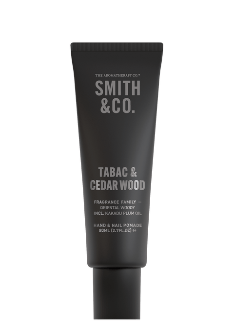 Smith & Co Hand and Nail Pomade 80ml Tabac & Cedarwood - The Aromatherapy Company