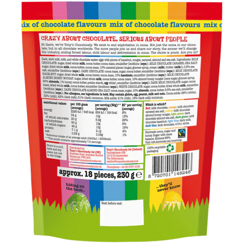 Tony's Chocolonely Easter Eggs Pouch Mixed 230g - Tony's Chocolonely