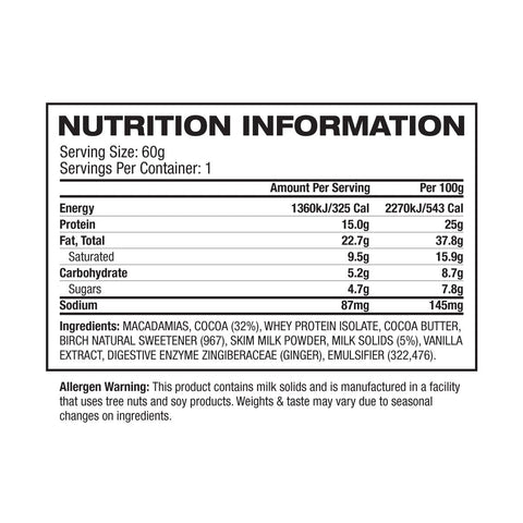 Vita Werx Protein Nuts - Choc Coated 60g - Macadamia - Vita Werx
